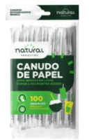 Canudo Biodegradável de papel c/ 100unidades